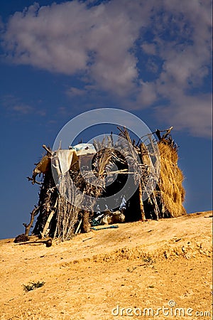 Cabin in sahara Stock Photo