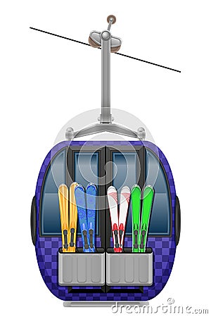 Cabin ski cableway vector illustration Vector Illustration