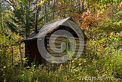 Cabin in taiga 1 Stock Photo