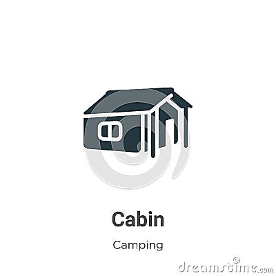 Cabin vector icon on white background. Flat vector cabin icon symbol sign from modern camping collection for mobile concept and Vector Illustration