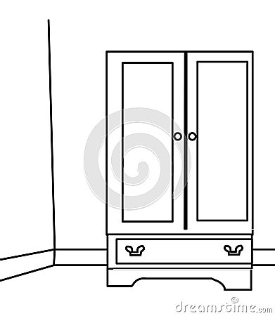 Cabinet coloring page Stock Photo