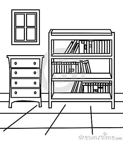 Cabinet coloring page Stock Photo