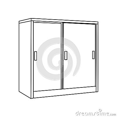 Cabinet cupboard icon Vector Illustration