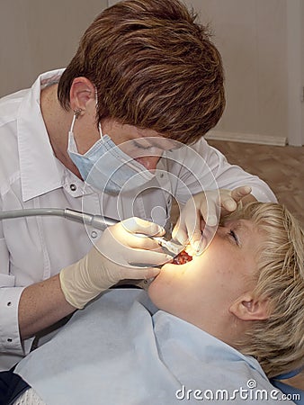 In a cabinet of the stomatologist. Stock Photo