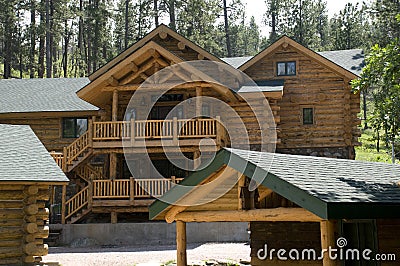 Cabins in the Black Hills of South Dakota Stock Photo