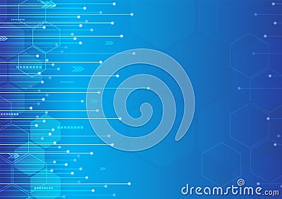 Abstract modern digital technology and innovation blue background design Vector Illustration