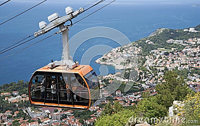 Cable car above Dubrovnik Croatia Editorial Stock Photo