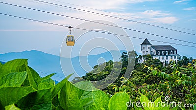 Cable car, Ba Na hill, Da Nang, Vietnam Stock Photo