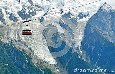 Cable car in mountains Stock Photo