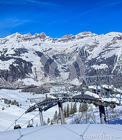 Cable car on Mt. Titlis in Switzerland Editorial Stock Photo