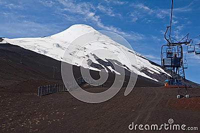 Cable Car in Osorno Volcano Chile Stock Photo