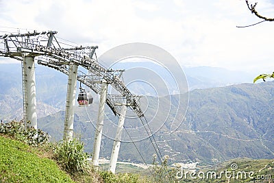 Cable car over the Chicamocha Canyon, tourist destination in Santander, Colombia Stock Photo