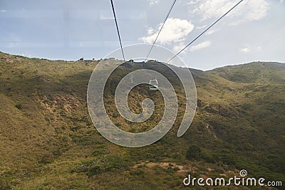 Cable car over the Chicamocha Canyon, tourist destination in Santander, Colombia Editorial Stock Photo