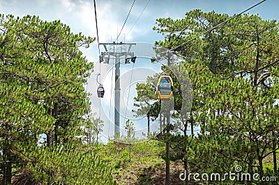 Cable Car at Robin Hill, Truc Lam Dalat Stock Photo