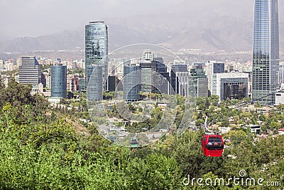 Cable car in Santiago de Chile Stock Photo