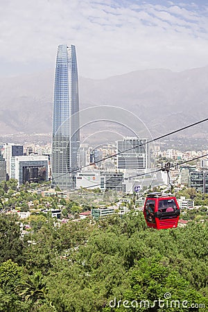 Cable car in Santiago de Chile Editorial Stock Photo
