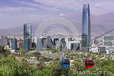 Cable car in Santiago de Chile Stock Photo