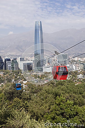 Cable car in Santiago de Chile Stock Photo