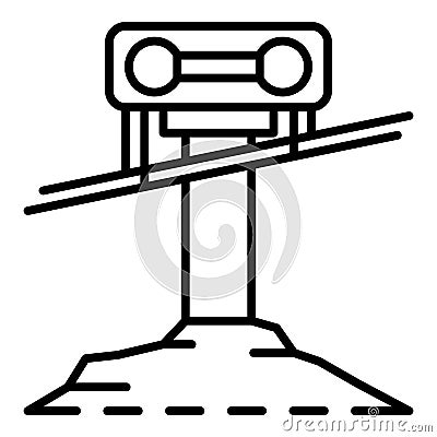Cable car ski resort icon, outline style Vector Illustration