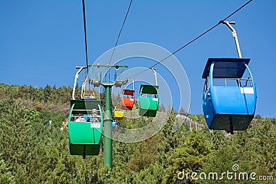 The cable car station of Jade Dragon snow mountain of Lijiang, China Editorial Stock Photo