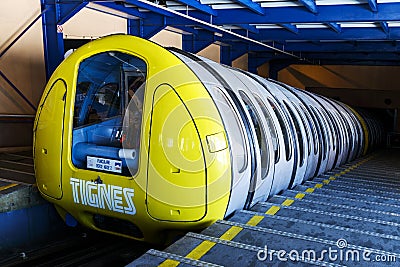 Cable car Tignes, France Editorial Stock Photo