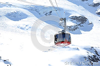 Cable car on the Titlis mountain, Switzerland Editorial Stock Photo