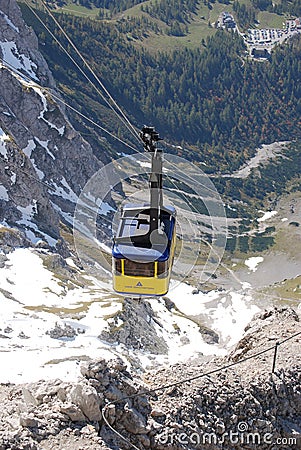 Cable car to Dachstein mountain in Ramsau Editorial Stock Photo