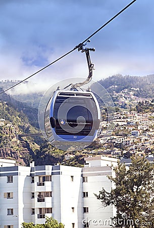 Cable car to Monte at Funchal, Madeira Island Portugal Editorial Stock Photo