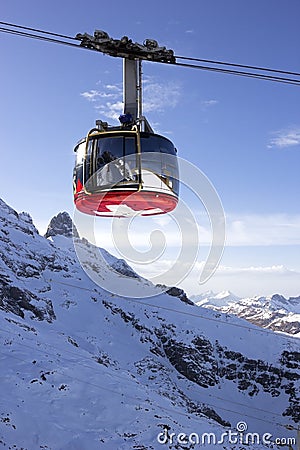 Cable car to Mt Titlis in Switzerland Editorial Stock Photo