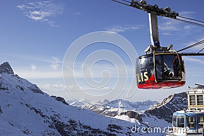 Cable car to Mt Titlis in Switzerland Editorial Stock Photo