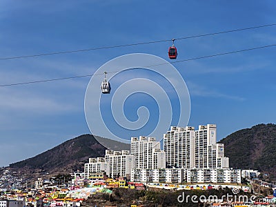 Cable car in Yeosu city Editorial Stock Photo