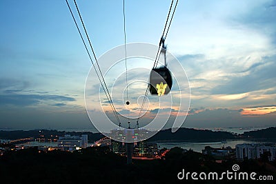 Cable cars at mount faber Stock Photo