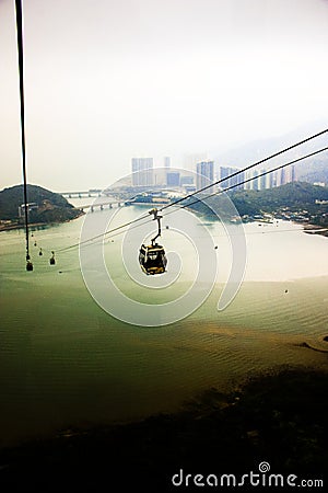 Cable cars nong ping 360 at hongkong Stock Photo