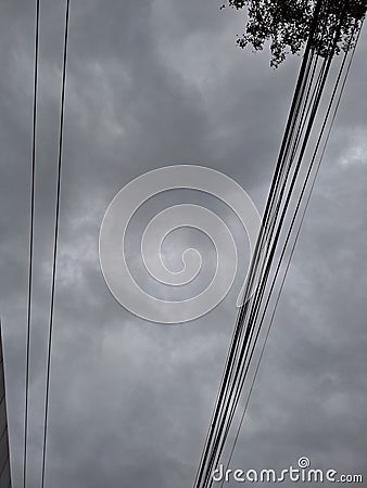 Cable electric in city Stock Photo