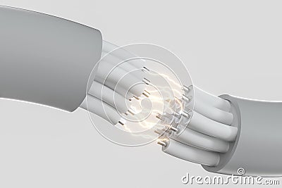 Cable with extended core, electronic connection product, with lightning effect 3d rendering Stock Photo