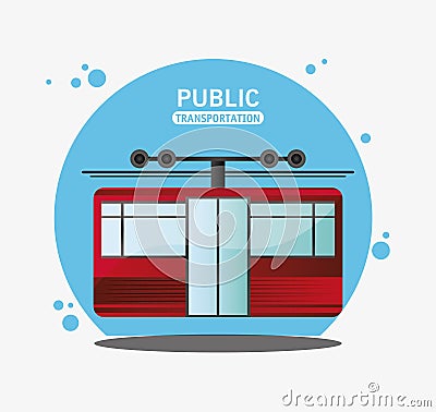 Cable railway public transport Vector Illustration