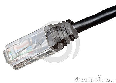 Cable with RJ-45 connector Stock Photo