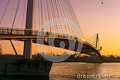 The Mimram footbridge, Kehl, Germany Editorial Stock Photo