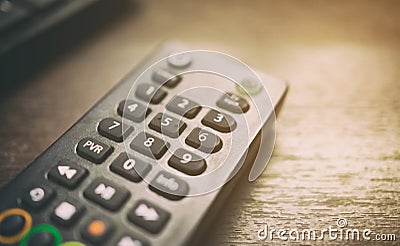 Cable TV satellite set top box remote controller Stock Photo