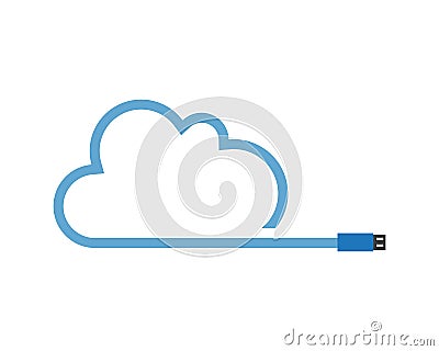 Cable wire computer and plug icons set Vector Illustration