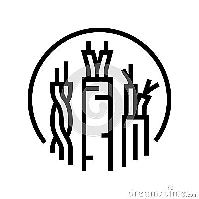 cable wiring electronics line icon vector illustration Cartoon Illustration