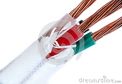 Cables bare wires copper wire Stock Photo