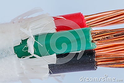 Cables bare wires copper wire Stock Photo