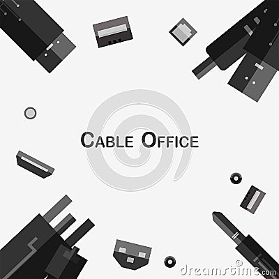 Cables in different type. Stock Photo