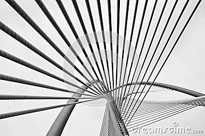 Cables and Pole of Wawasan Bridge Stock Photo