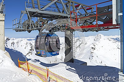 Cableway in the Austrian Alps. Editorial Stock Photo
