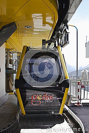 Cableway gondola at Latschenalm, Gerlos, Austria Editorial Stock Photo