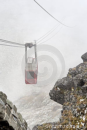 Cableway in Hugh Tatras, Slovakia Editorial Stock Photo