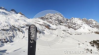 The cableway to mount Titlis over Engelberg on the Swiss alps Editorial Stock Photo