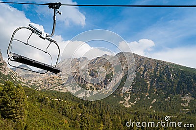 Cableway to station Solisko in High Tatras, Slovakia Stock Photo